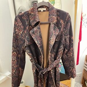 Paisley Tie Trench Coat